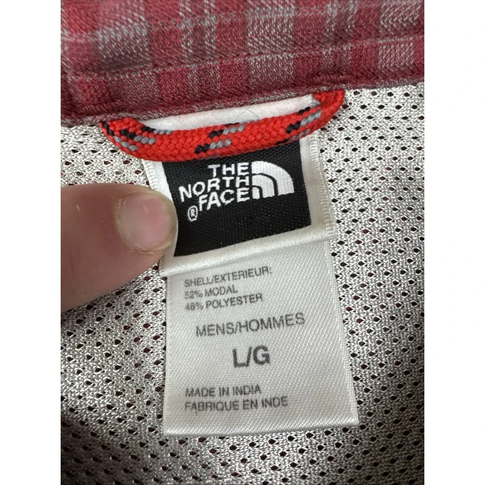The North Face Red Plaid Shirt Mesh Lined Fishing Hiking Outdoors Button Down L